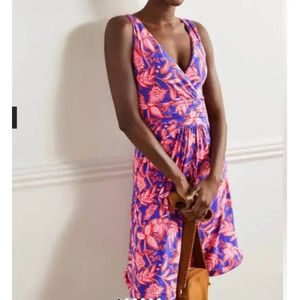 NWT Boden Women's Effie Jersey Dress in Strawberry Daiquiri Wild Flora (Sz 6)